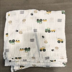 Kids Tractor and Animal Print Blanket